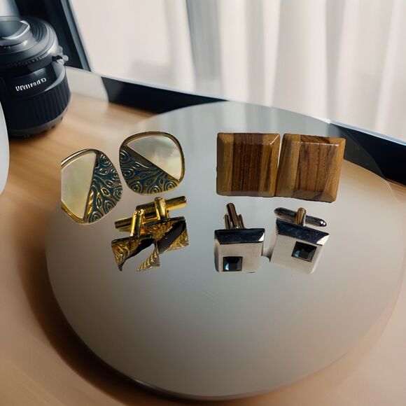 Vintage Cufflinks Bundle Of Four (4) Sets Good Quality Used Condition - Picture 1 of 11